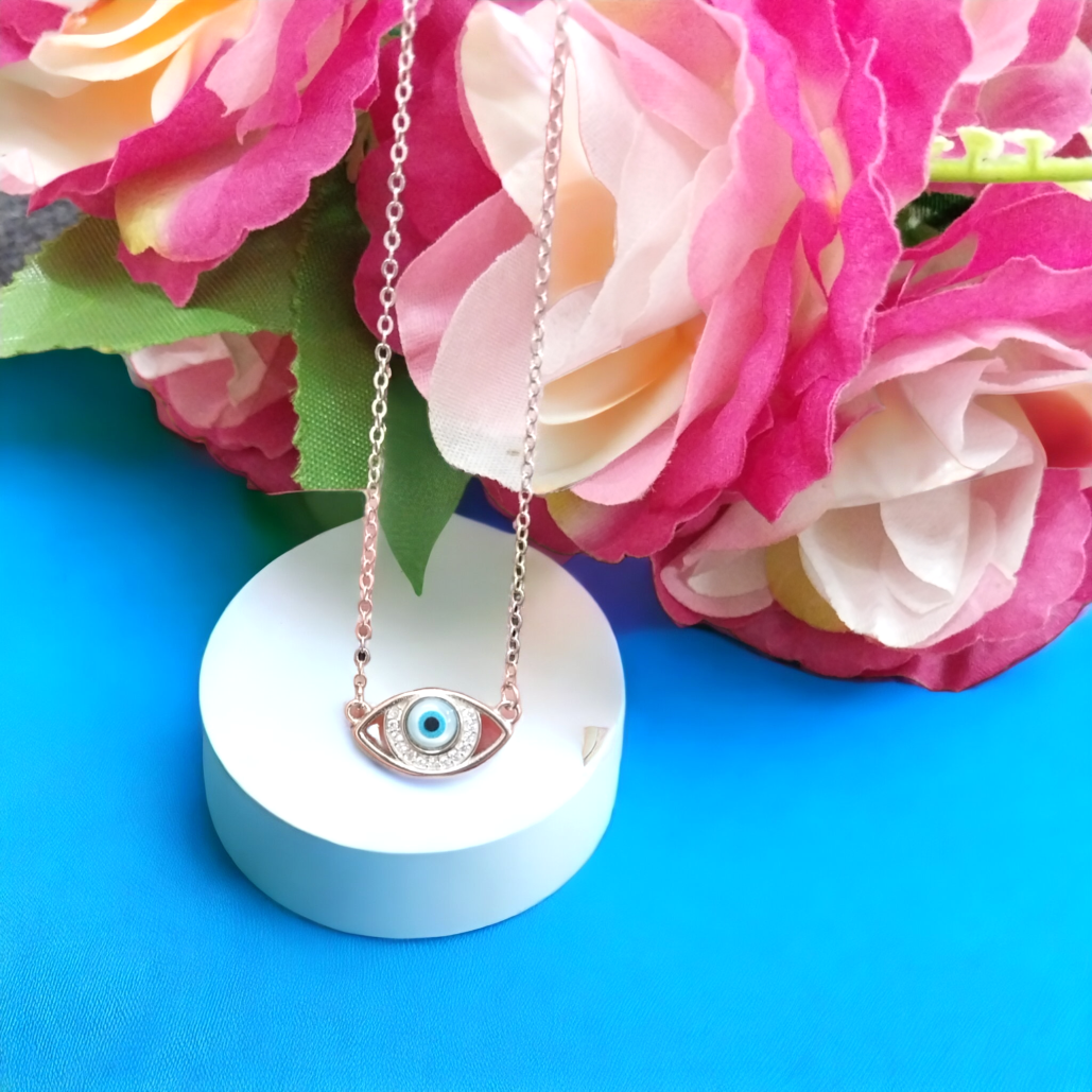 92.5 silver zircon evils eyes pendant chain | Allure Trinkets