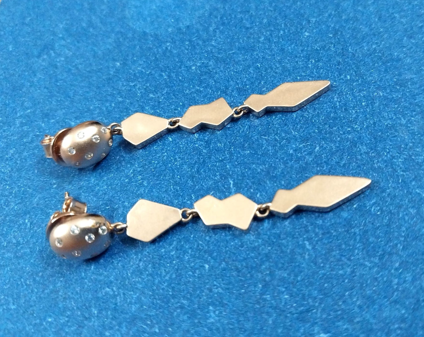 92.5 pure silver rose gold CZ earrings | Allure Trinkets