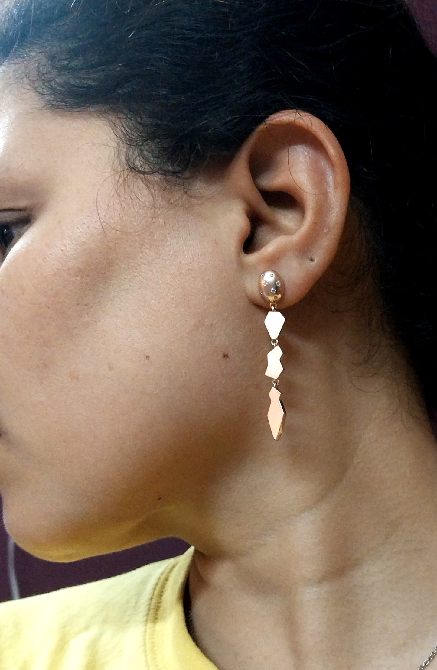92.5 pure silver rose gold earrings | Allure Trinkets
