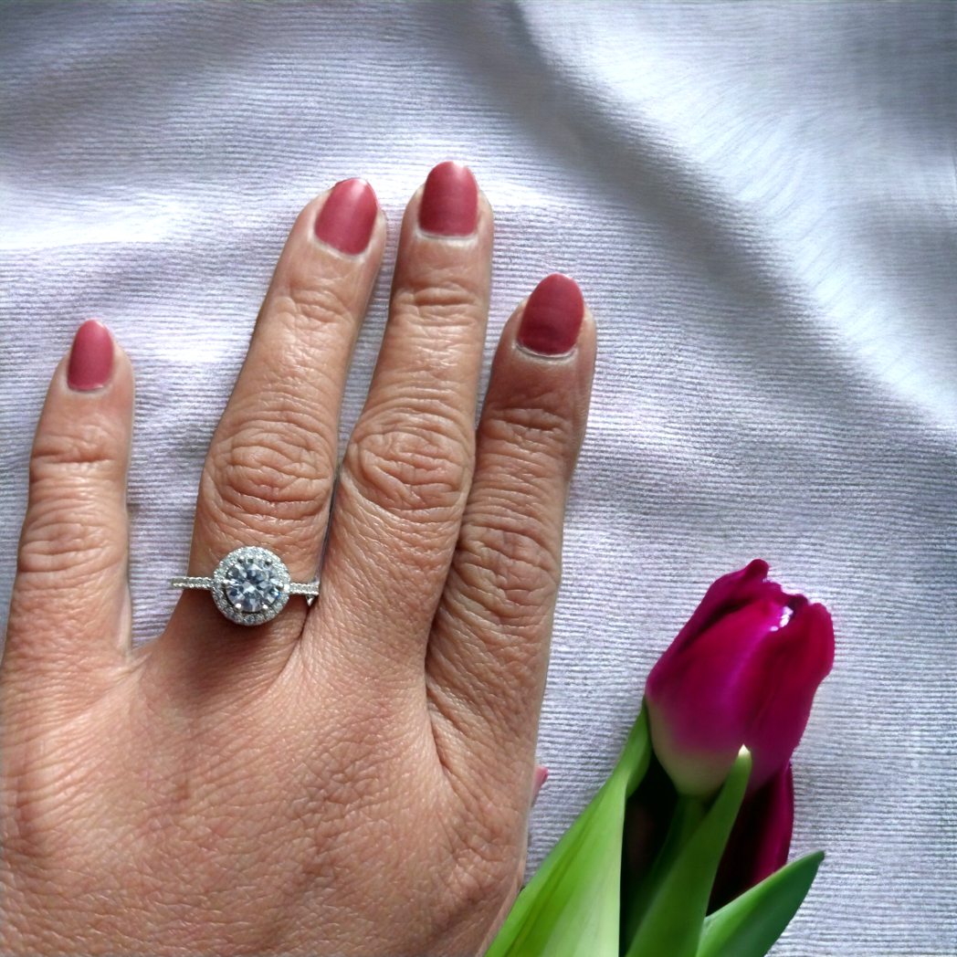 92.5 pure silver CZ round Ring | Allure Trinkets