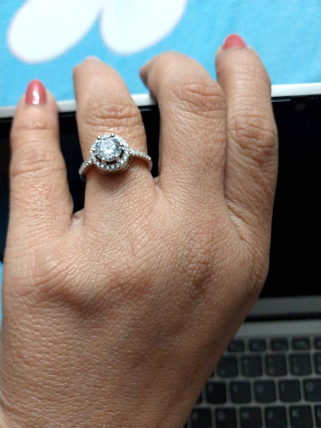 92.5 pure silver CZ round Ring | Allure Trinkets