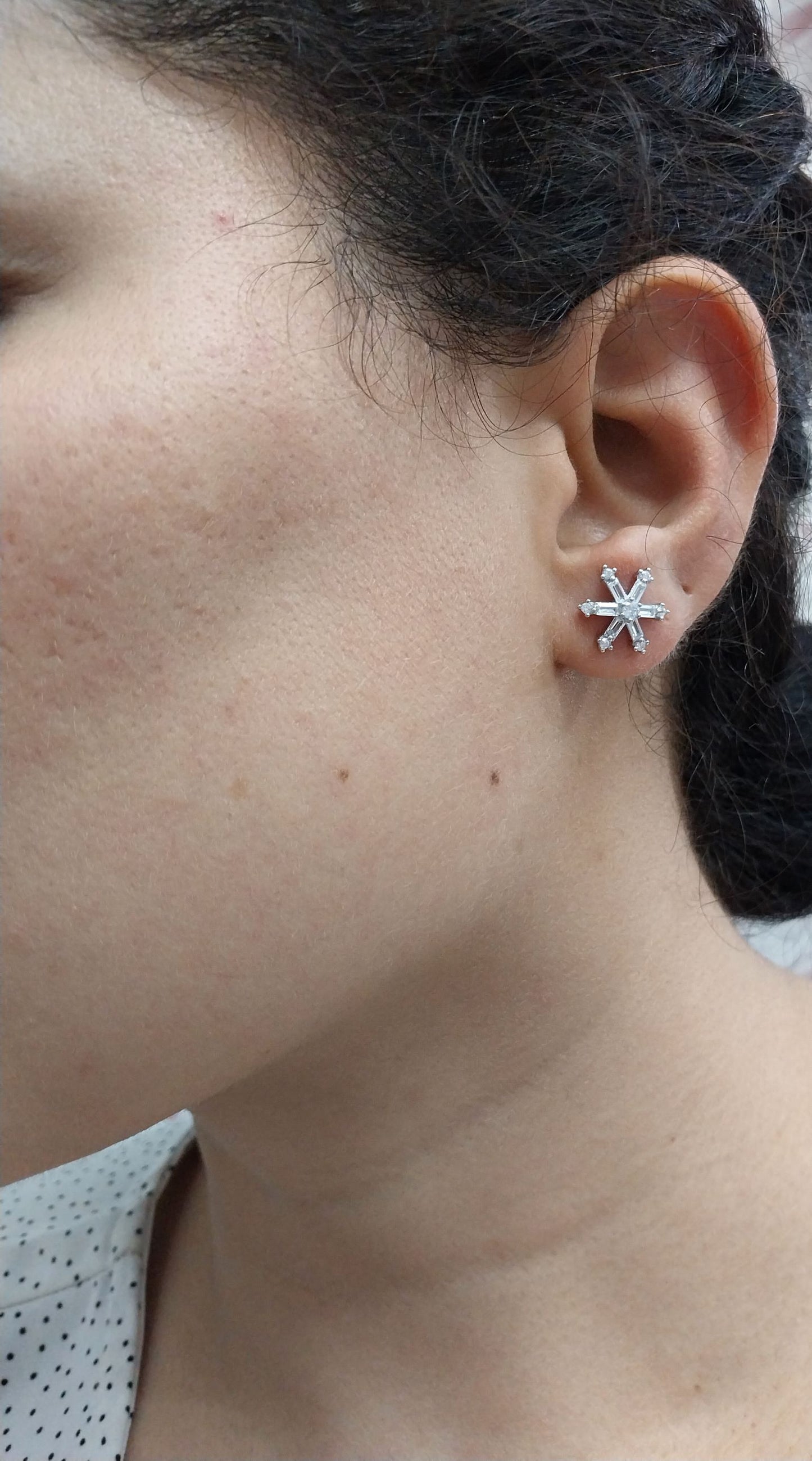 92.5 silver allure zircon star earrings