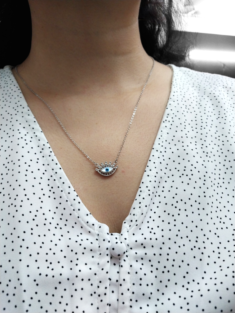 92.5 pure silver evil eyes pendant chain | Allure Trinkets