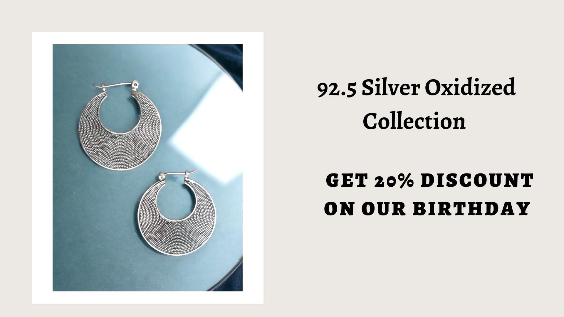 92.5 silver oxidized hoops