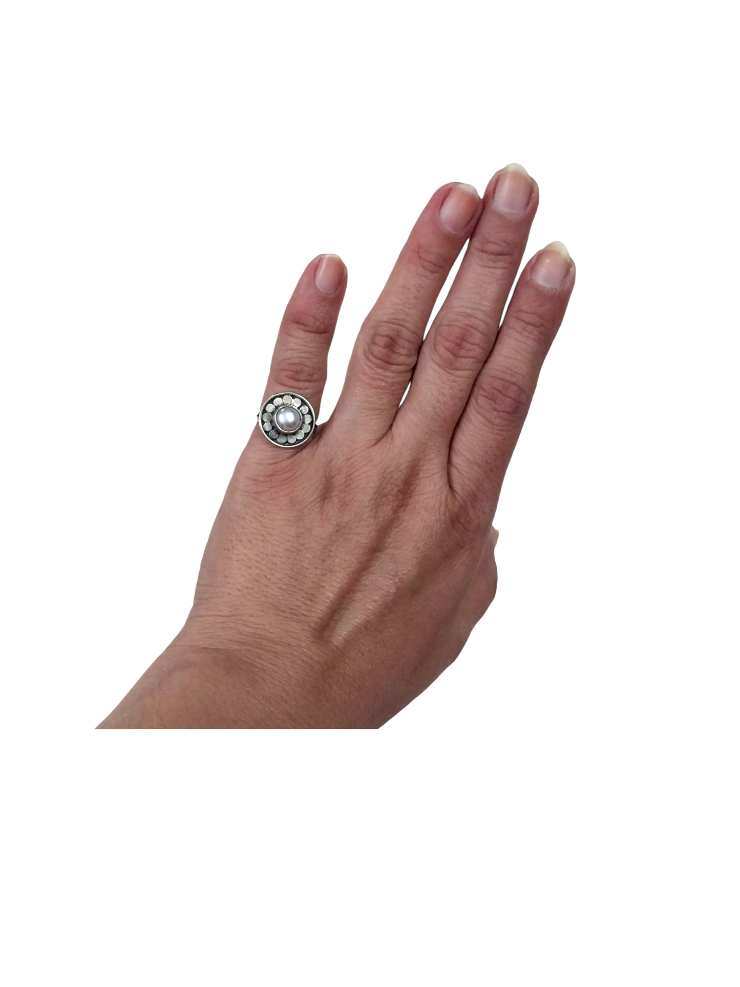 92.5 pure silver pearl rings