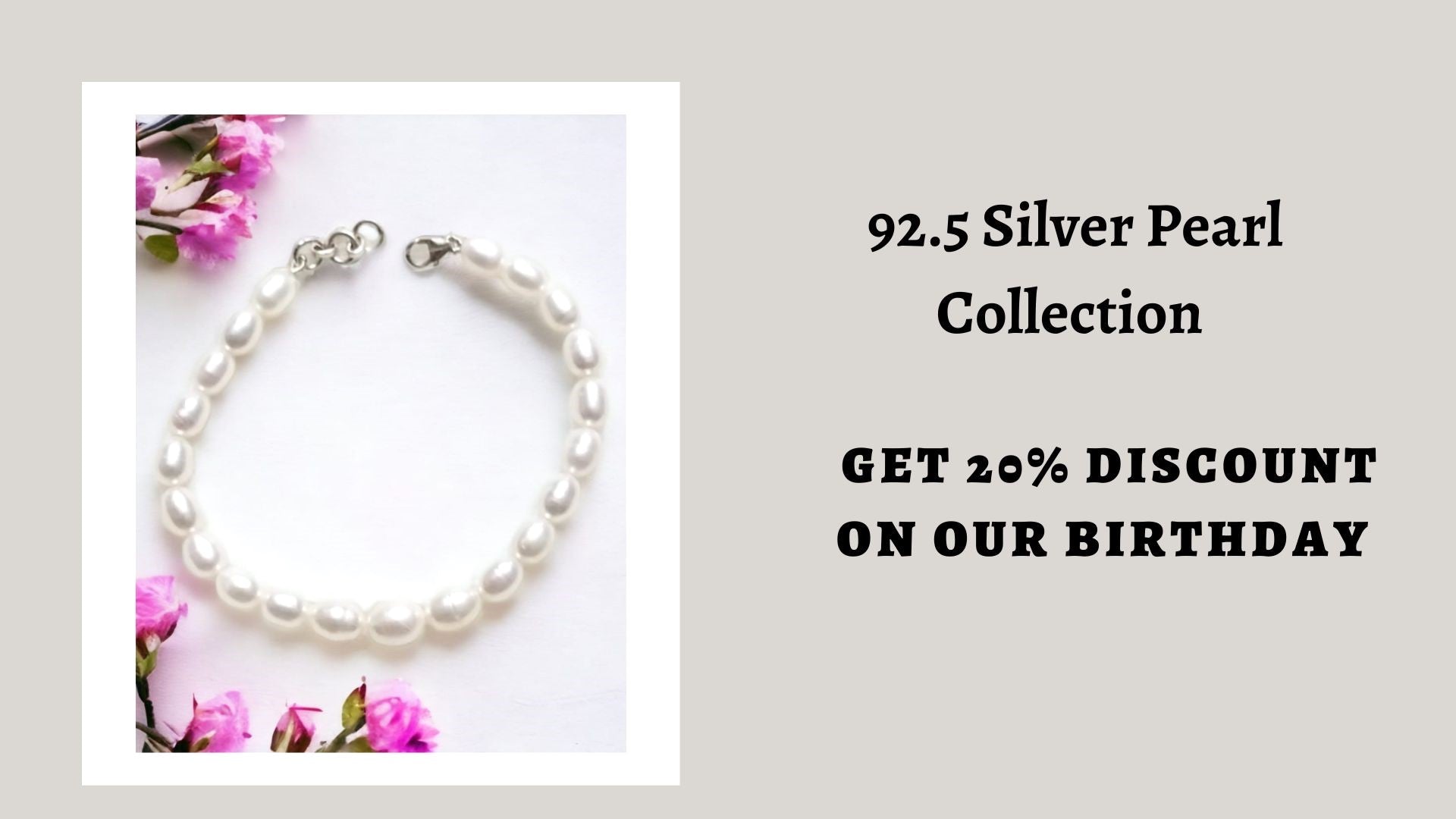 92.5 silver pearl bracelet