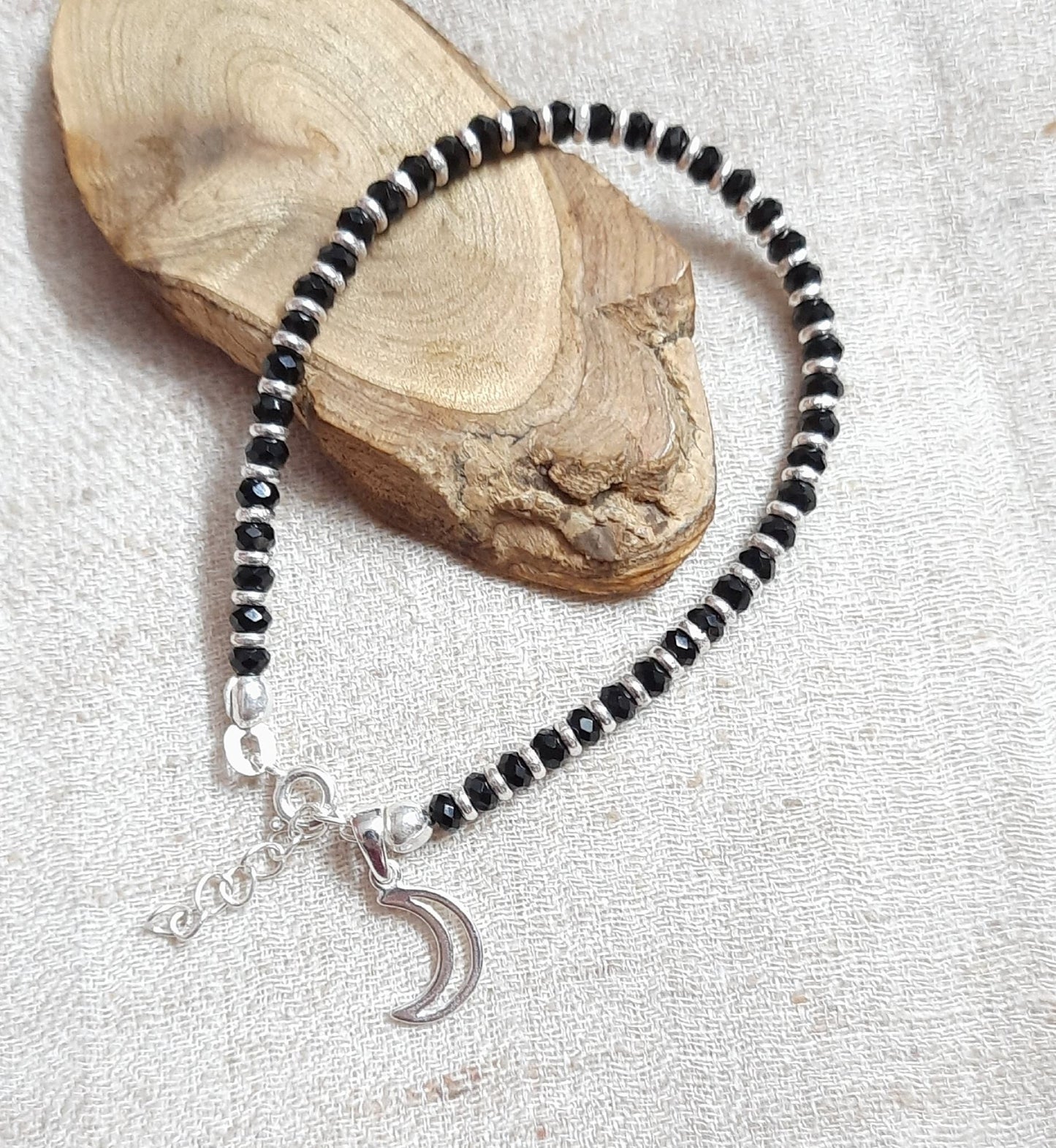 92.5 silver moon bracelet