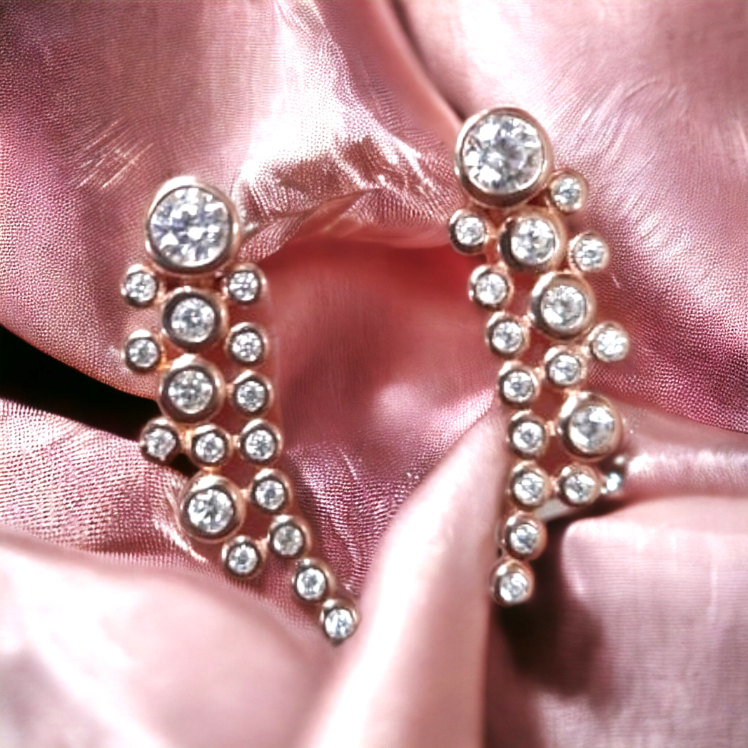 rose gold zircon earrings