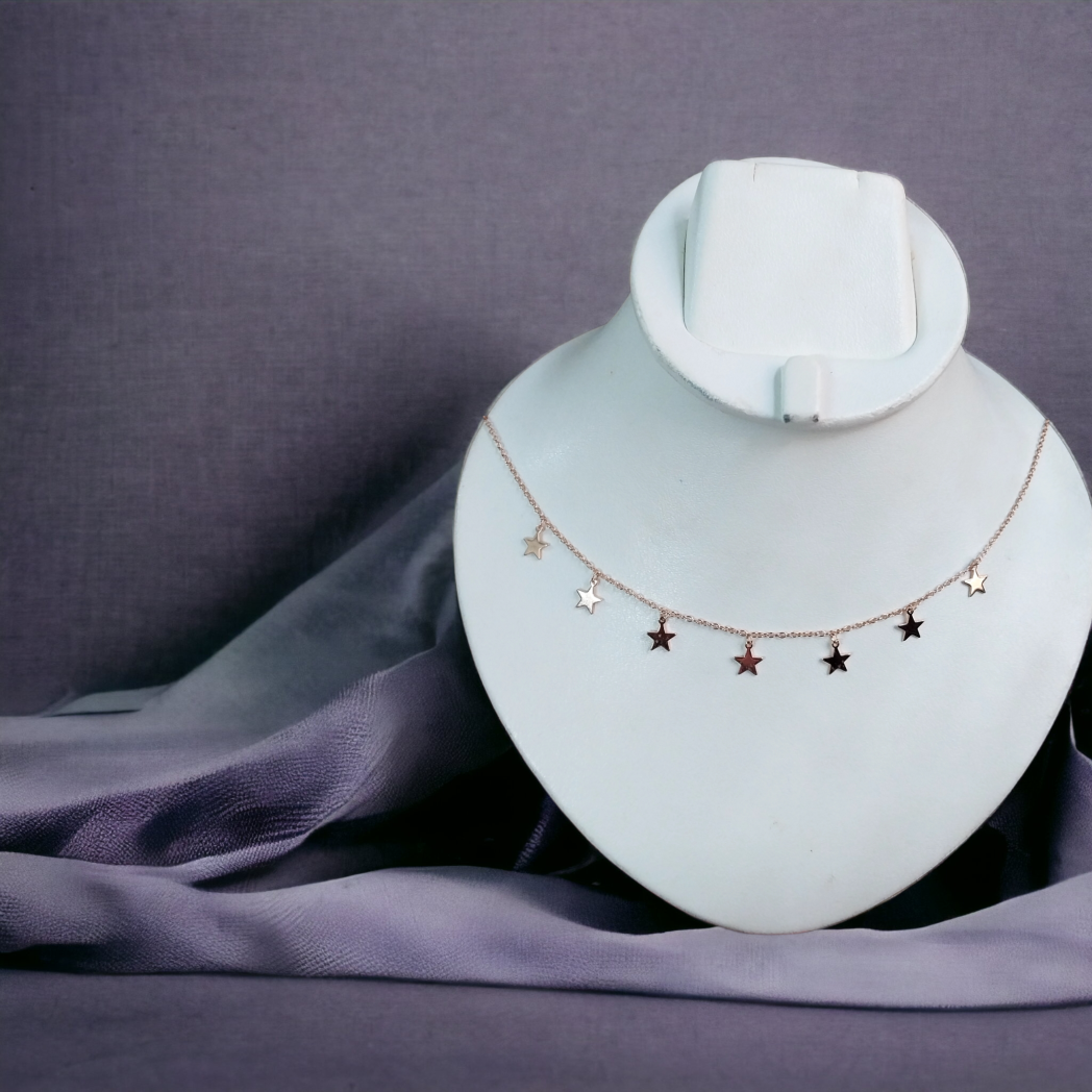 92.5 silver rose gold star pendant chain | Allure Trinkets