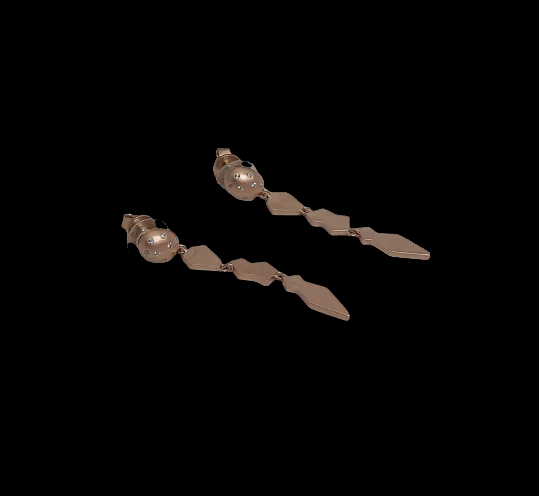 92.5 pure silver rose gold CZ earrings | Allure Trinkets
