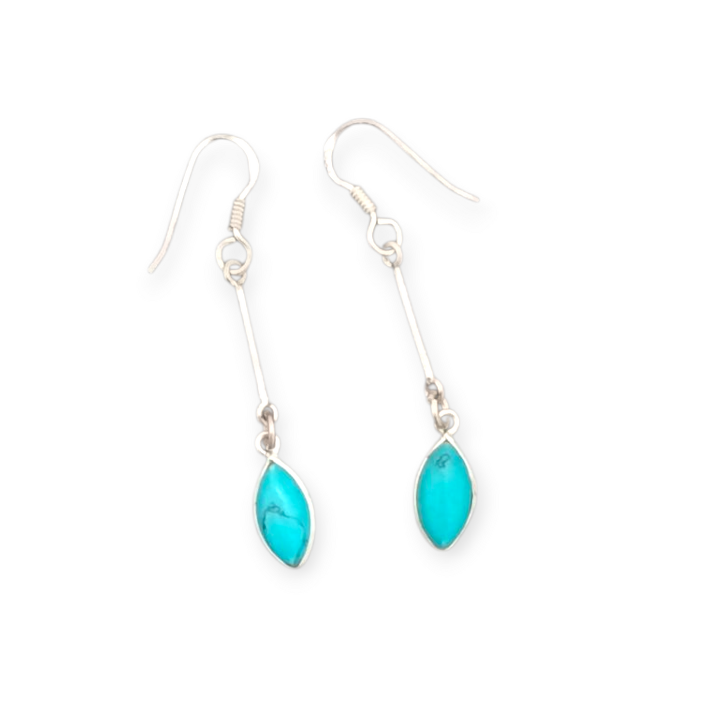 92.5 Silver Turquoise Danglers | AllureTrinkets