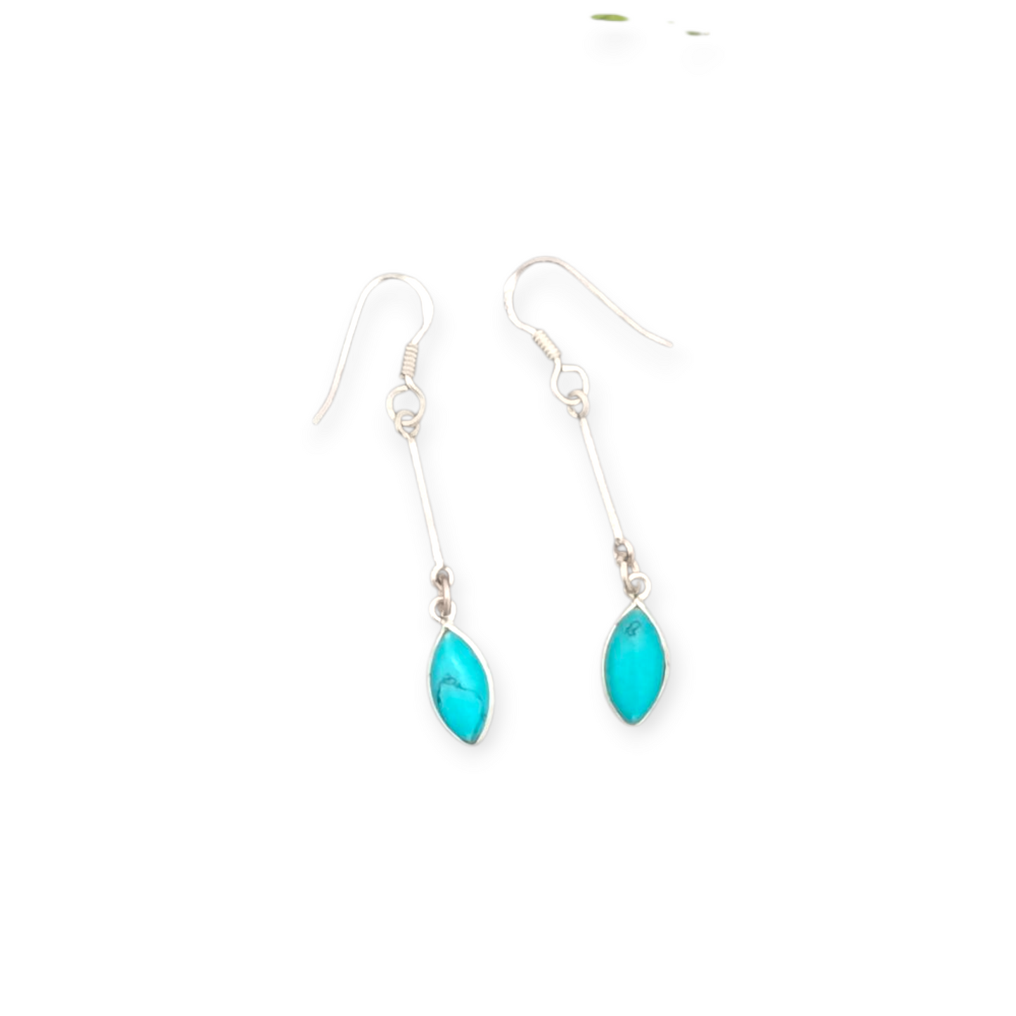 92.5 Silver Turquoise Danglers | AllureTrinkets