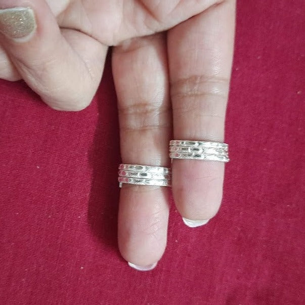 92.5 Pure Silver Ama Layer Band Toe Rings