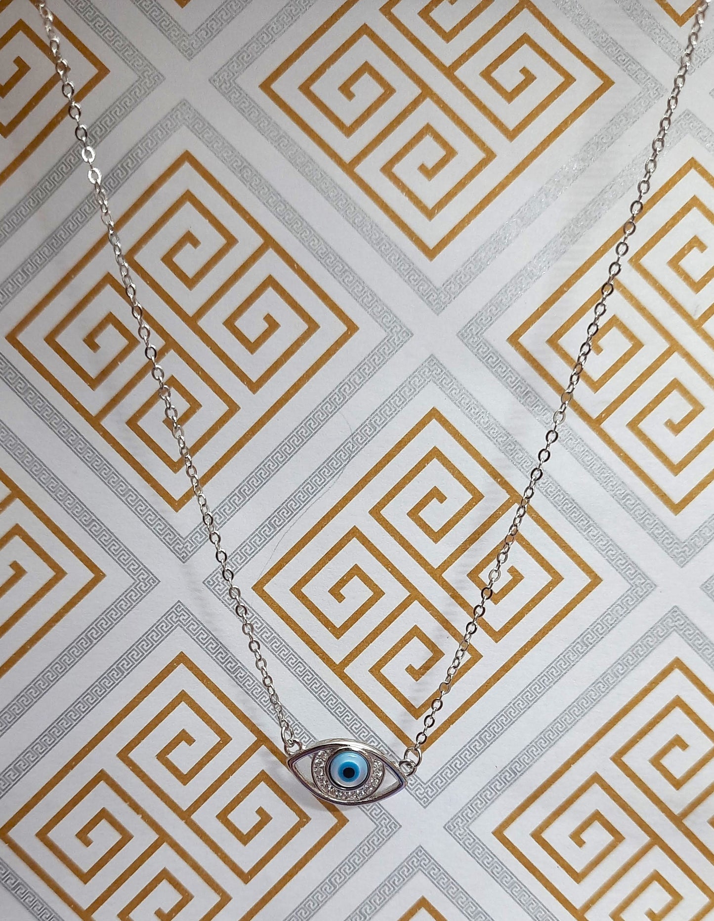 92.5 pure silver zircon evils eye pendant chain | Allure Trinkets