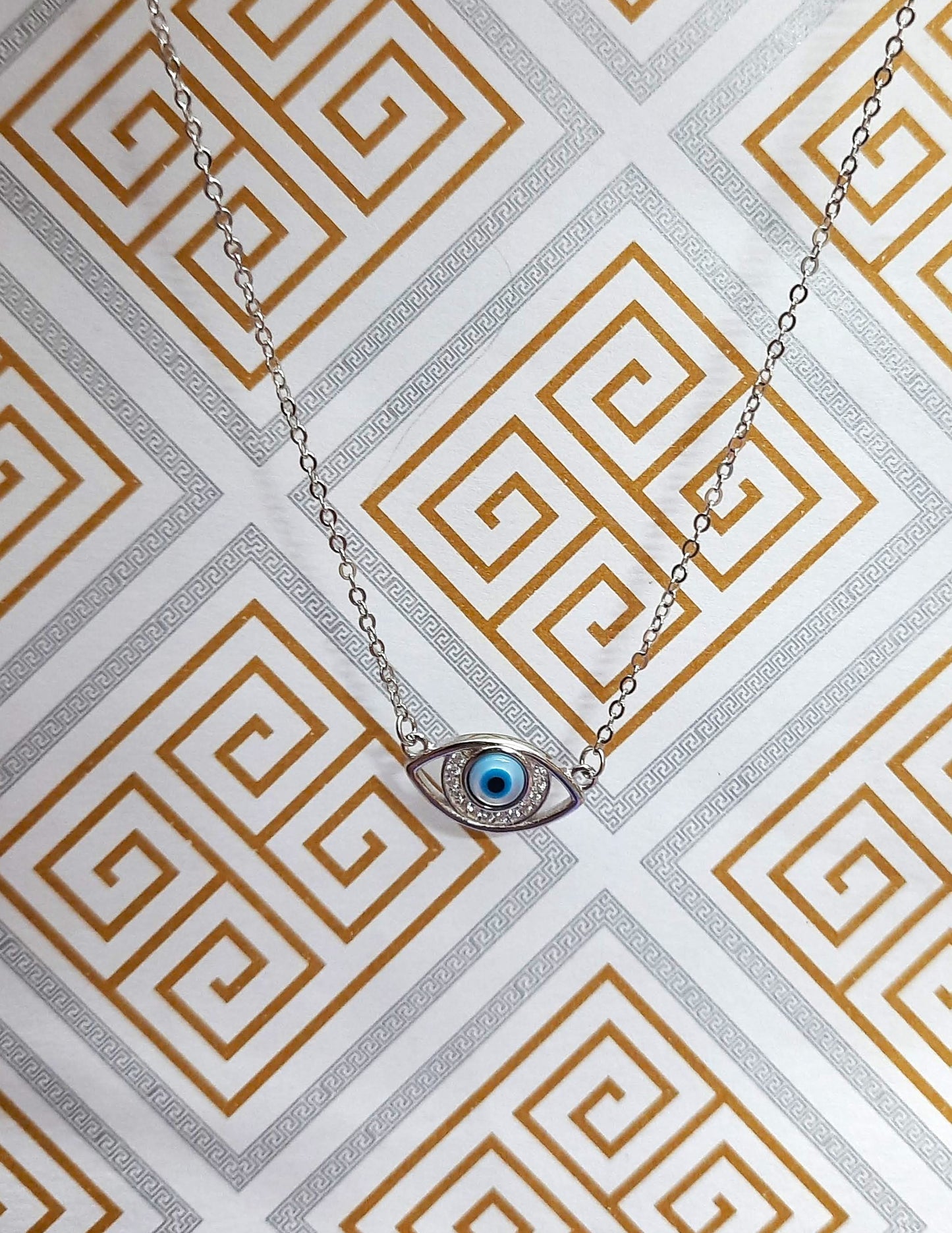 92.5 pure silver zircon evils eye pendant chain | Allure Trinkets