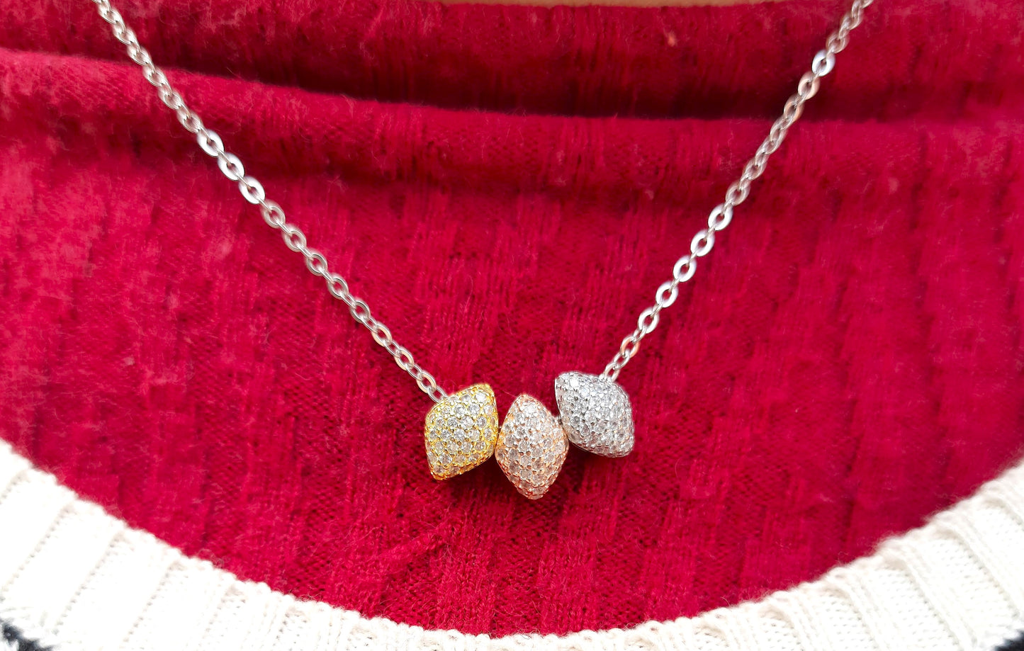 92.5 silver zircon pendant chain