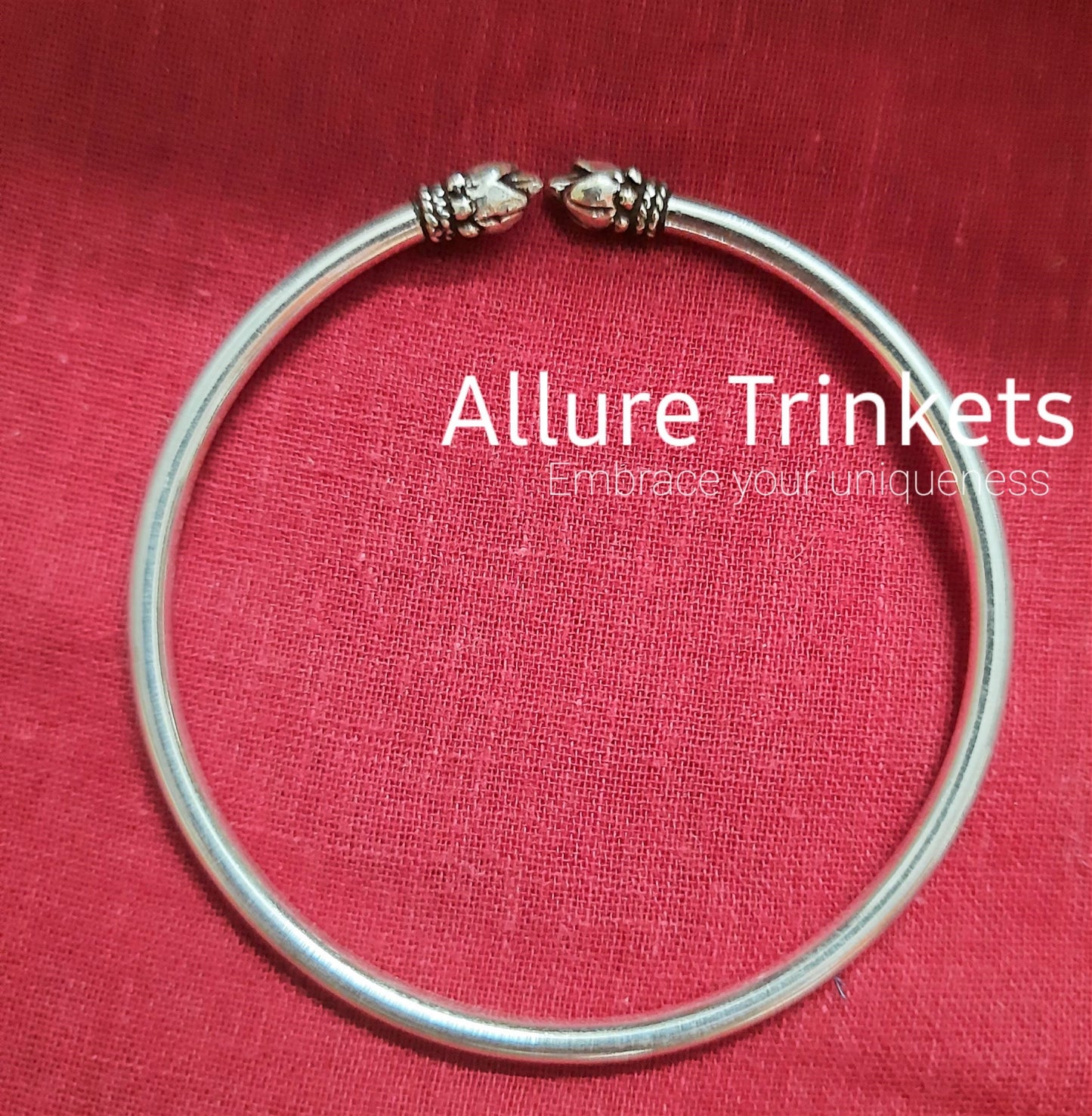 92.5 silver oxidized tulip kara bracelet | Allure Trinkets