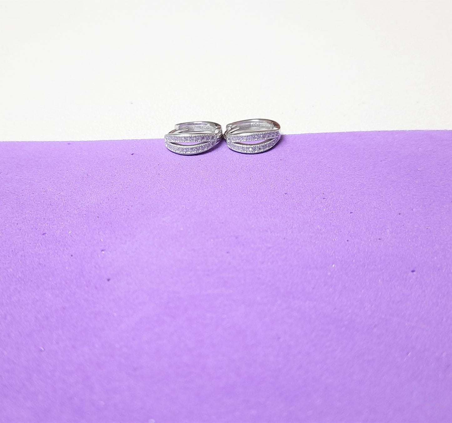 92.5 silver zircon hoops earrings online | Allure Trinkets