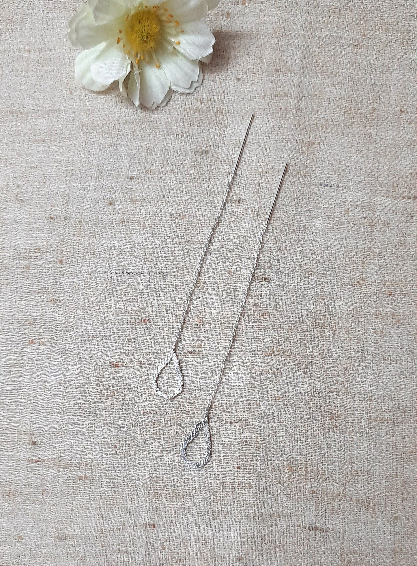 92.5 silver drop sui dhagha earings | Allure Trinkets