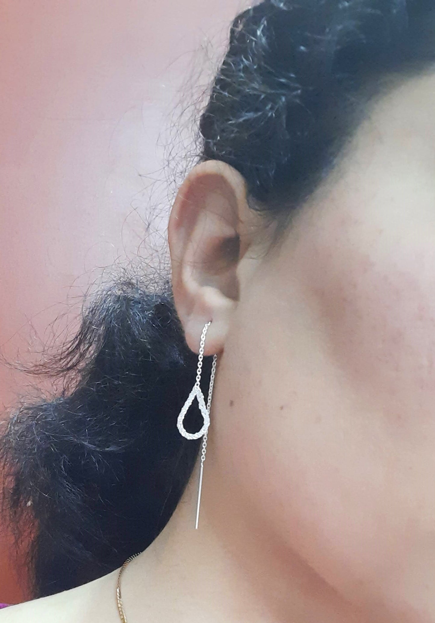 92.5 silver drop sui dhagha earings | Allure Trinkets