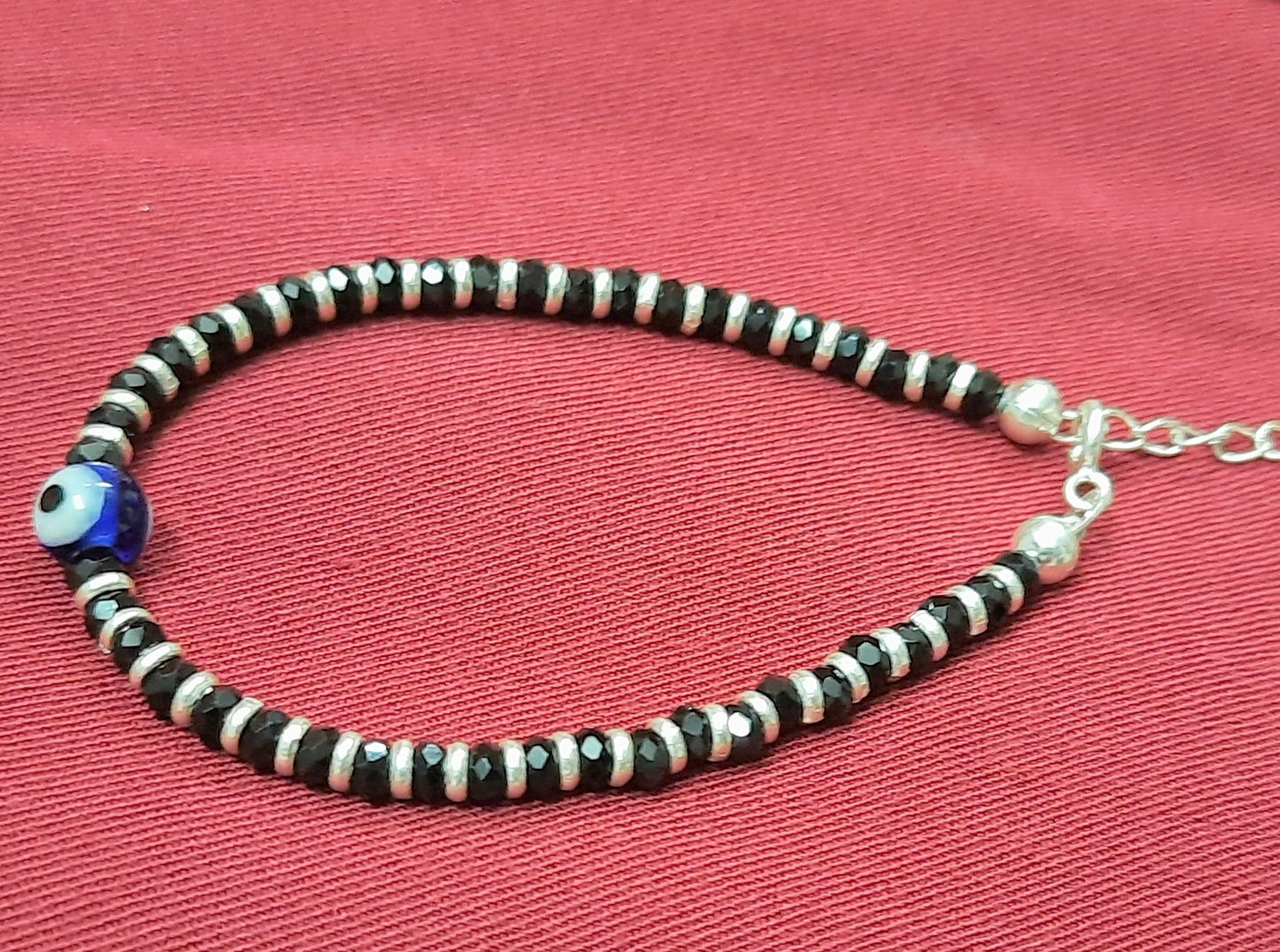 92.5 silver evils eyes bracelet
