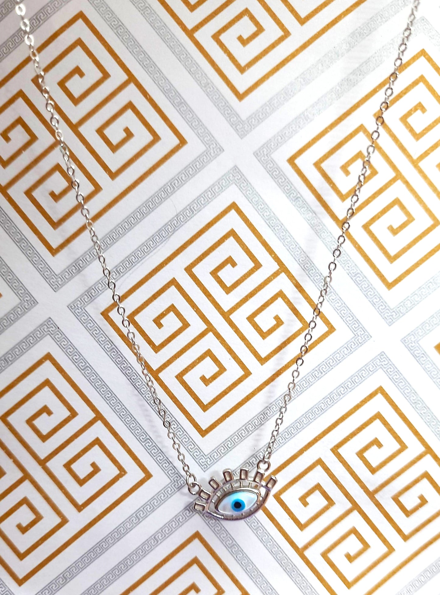 92.5 pure silver evil eyes pendant chain | Allure Trinkets