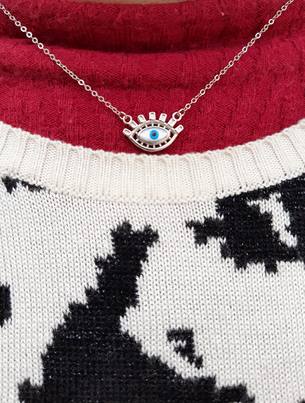92.5 pure silver evil eyes pendant chain | Allure Trinkets