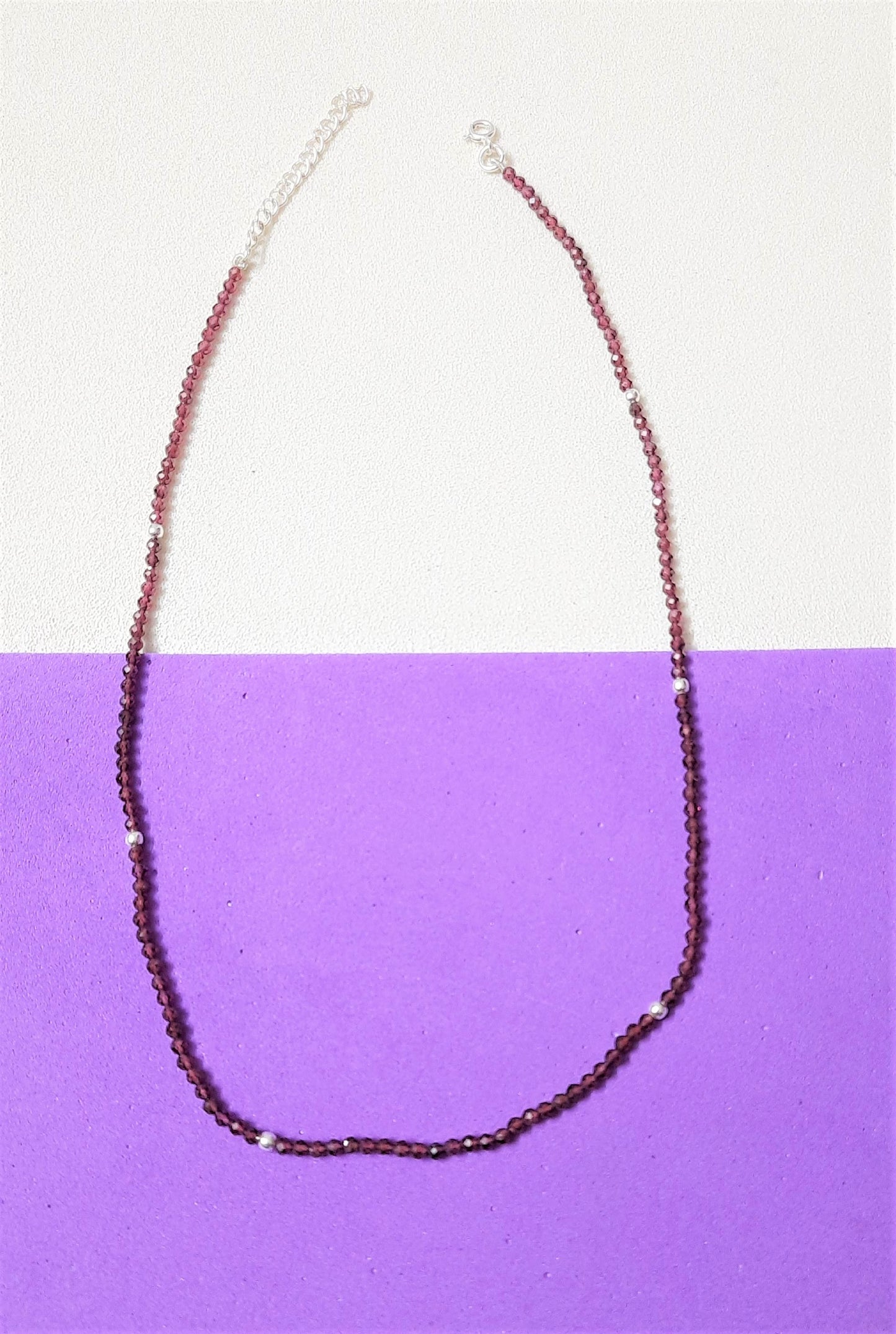 Hallmarked 92.5 Pure Silver Roma Garnet Neckpiece