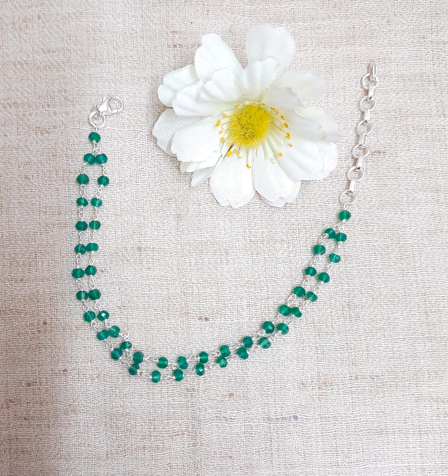 92.5 silver green oxny bracelet | Allure Trinkets