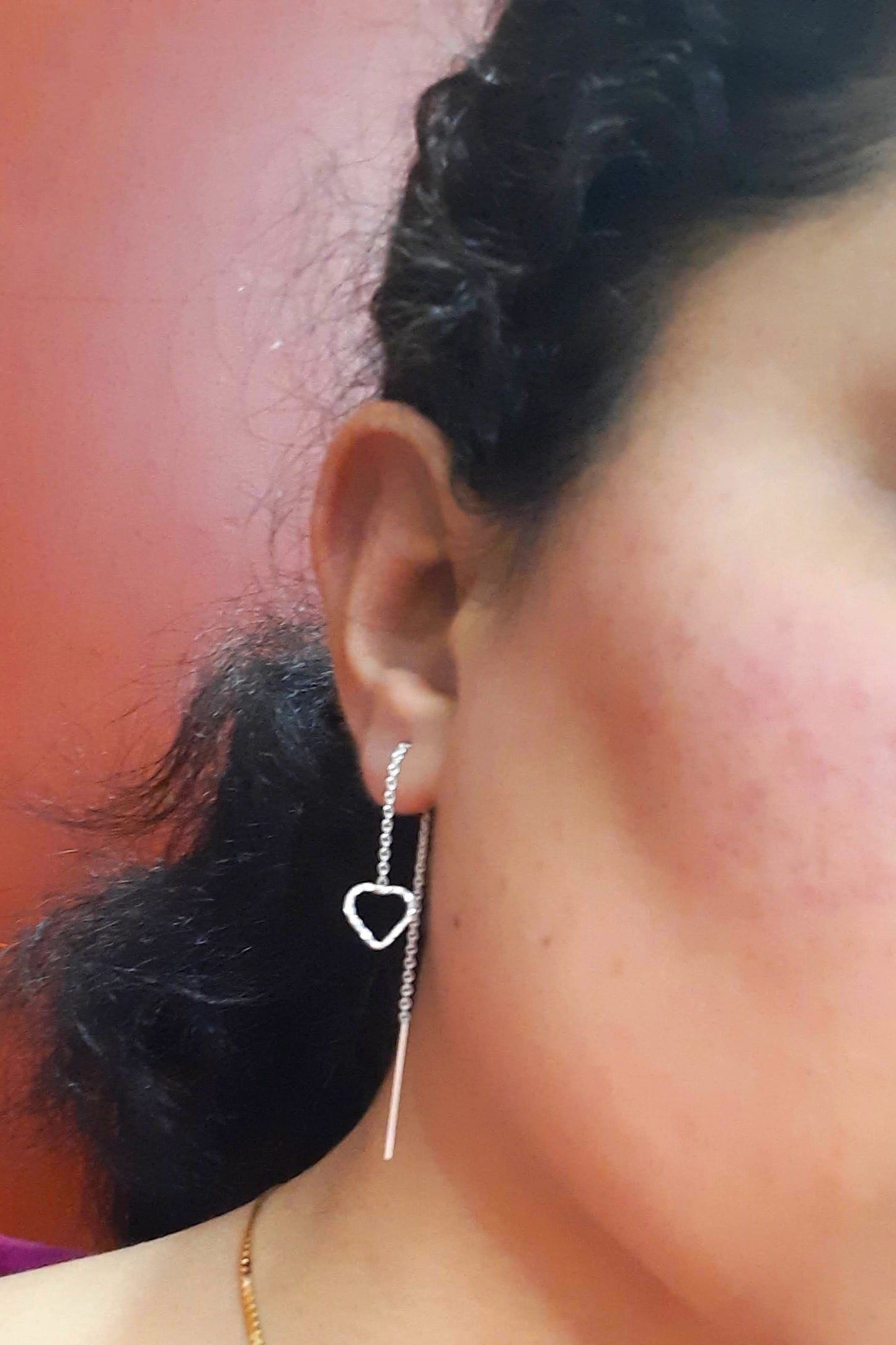 92.5 silver heart sui dhaga earings