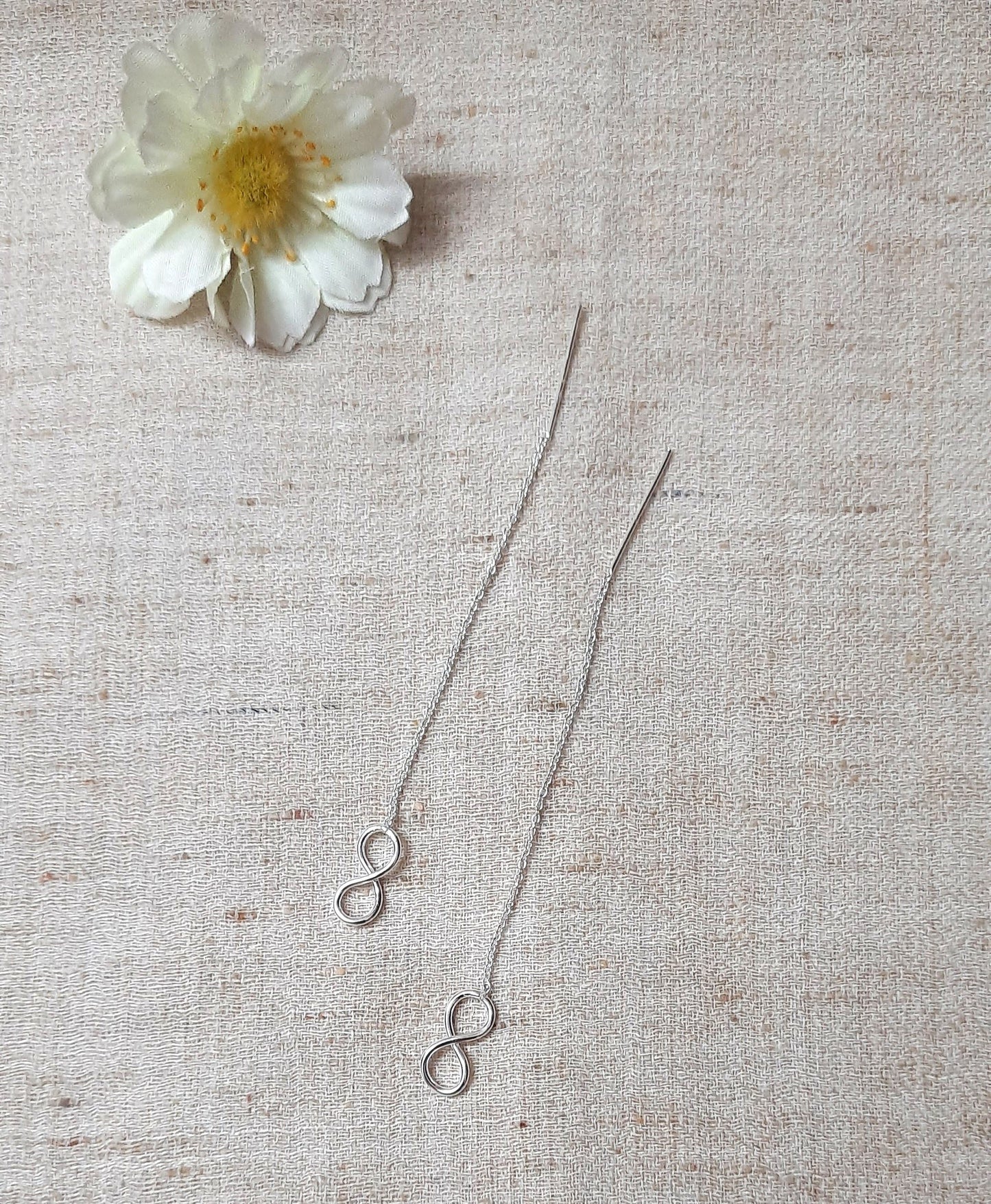 92.5 silver infinite sui dhaga earings | Allure Trinkets