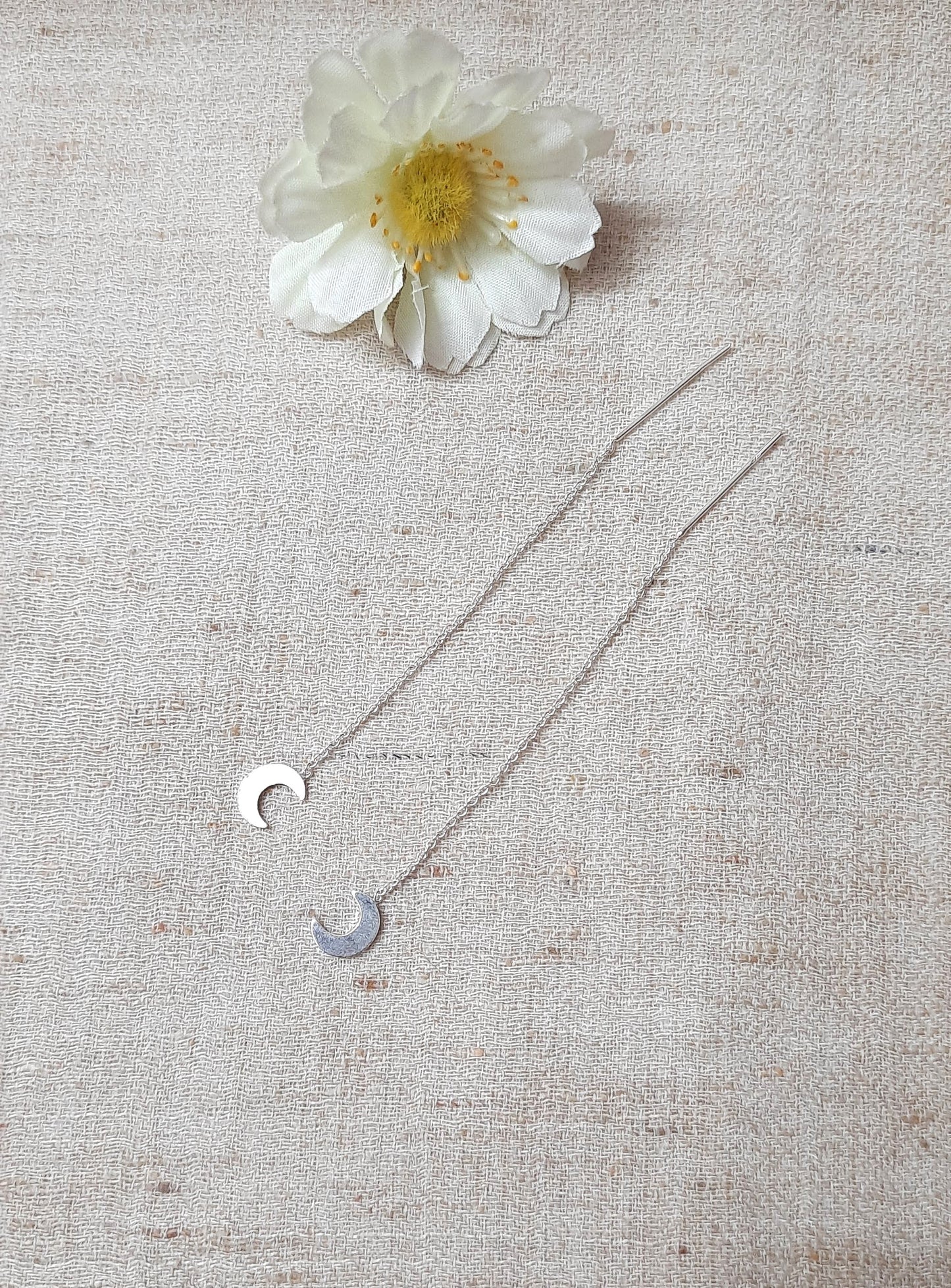 92.5 silver moon sui dhaga earings | Allure Trinkets