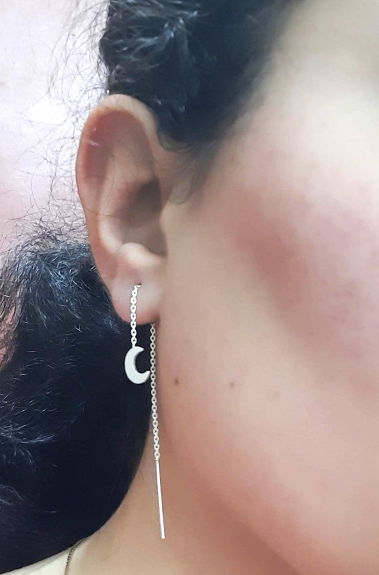 92.5 silver moon sui dhaga earings | Allure Trinkets