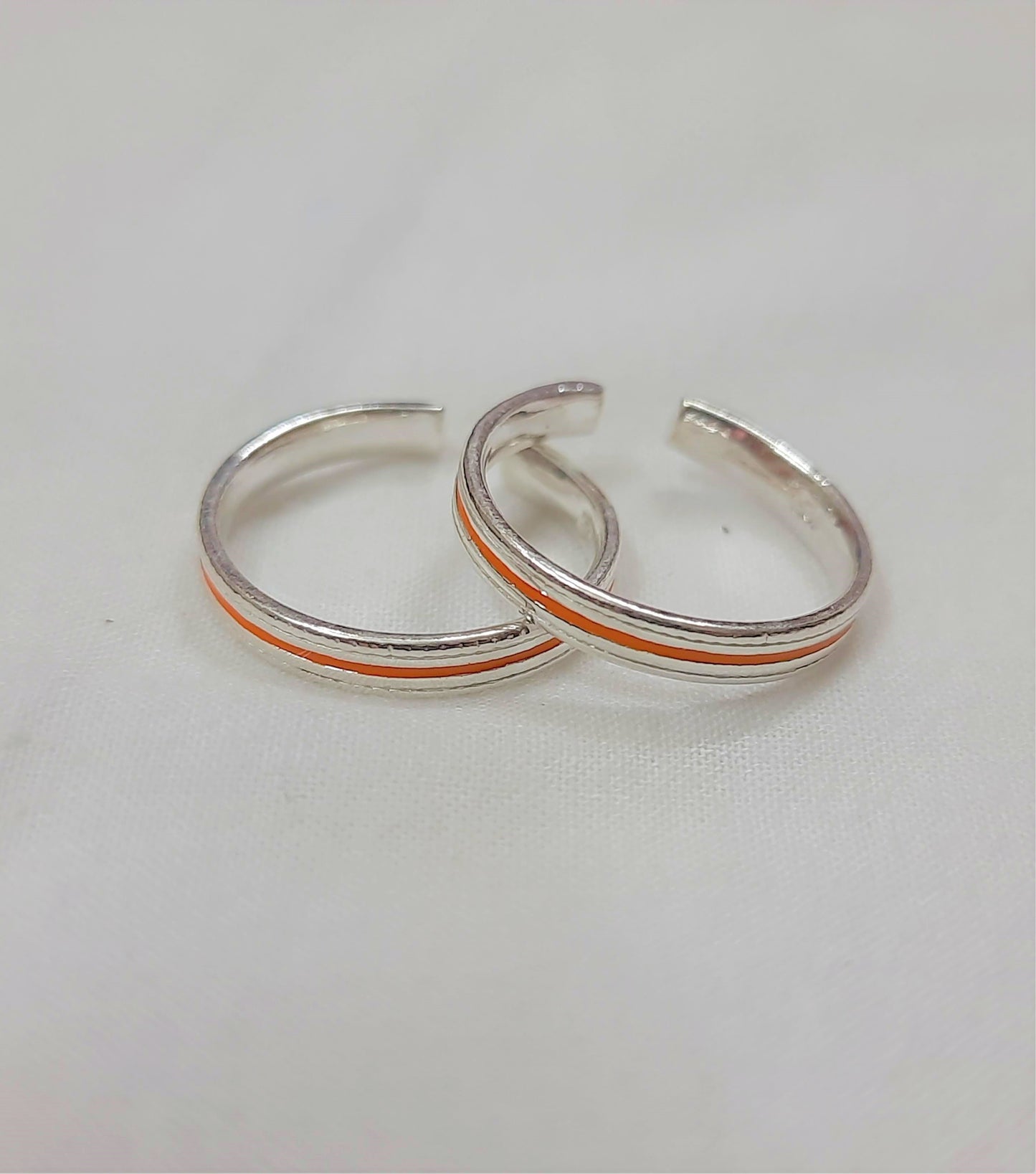 92.5 silver orange toe rings