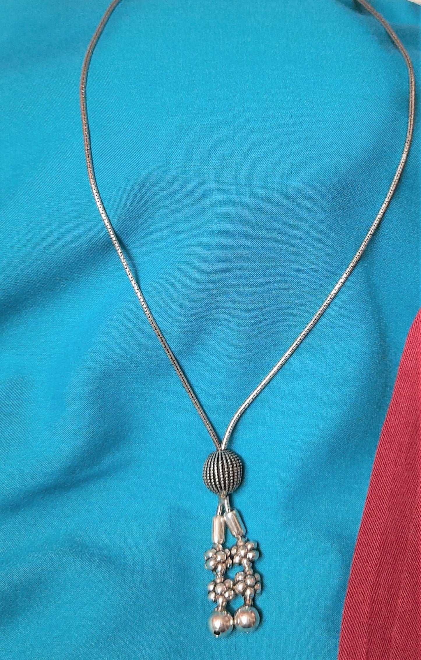 92.5 silver oxidized Ball floral Neckpiece | Allure Trinkets