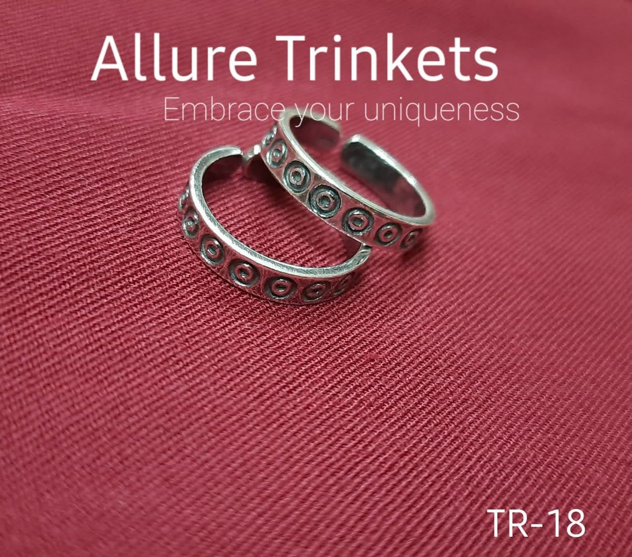 92.5 silver oxidized black toe rings