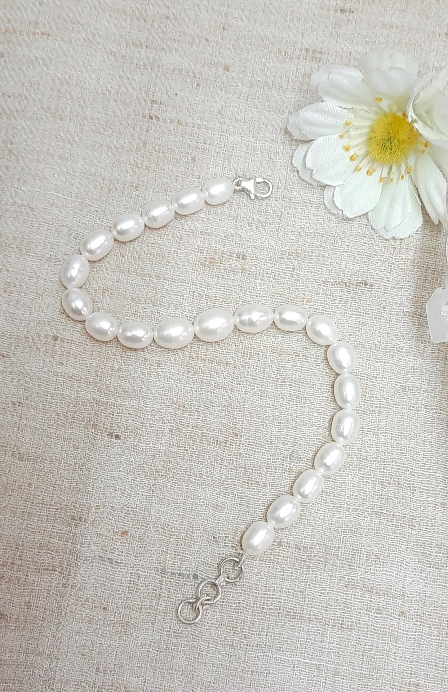 92.5 pure silver white pearl bracelet | Allure Trinkets