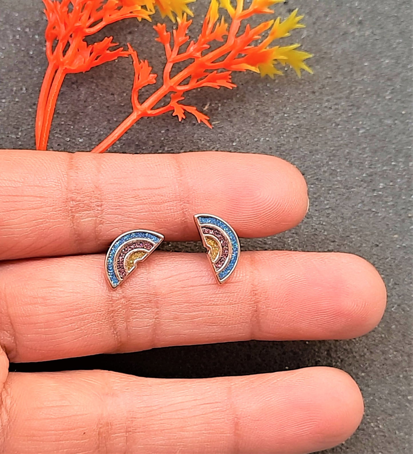 92.5 silver halfmoon earings
