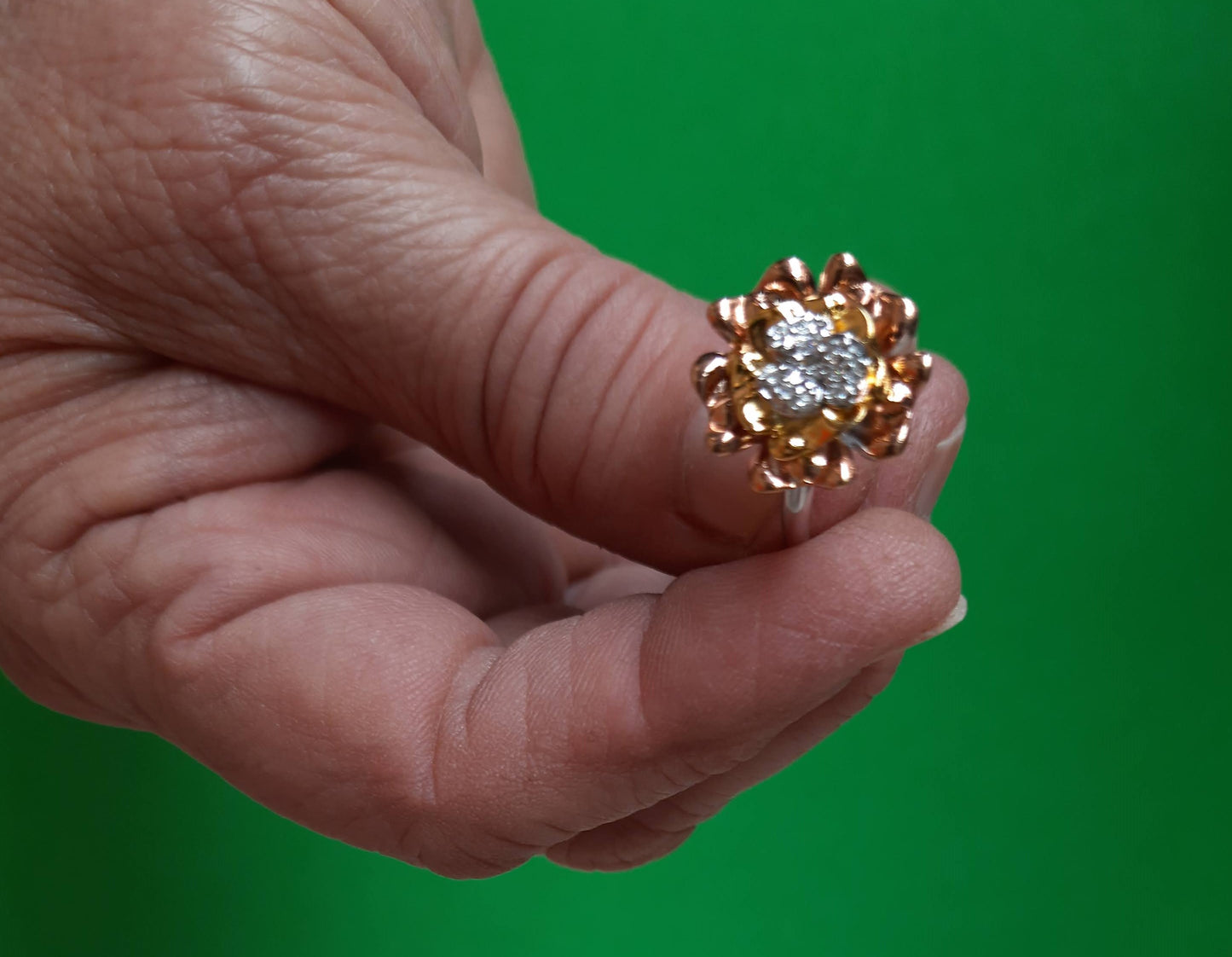 92.5 silver rose gold diamond ring | Allure Trinkets