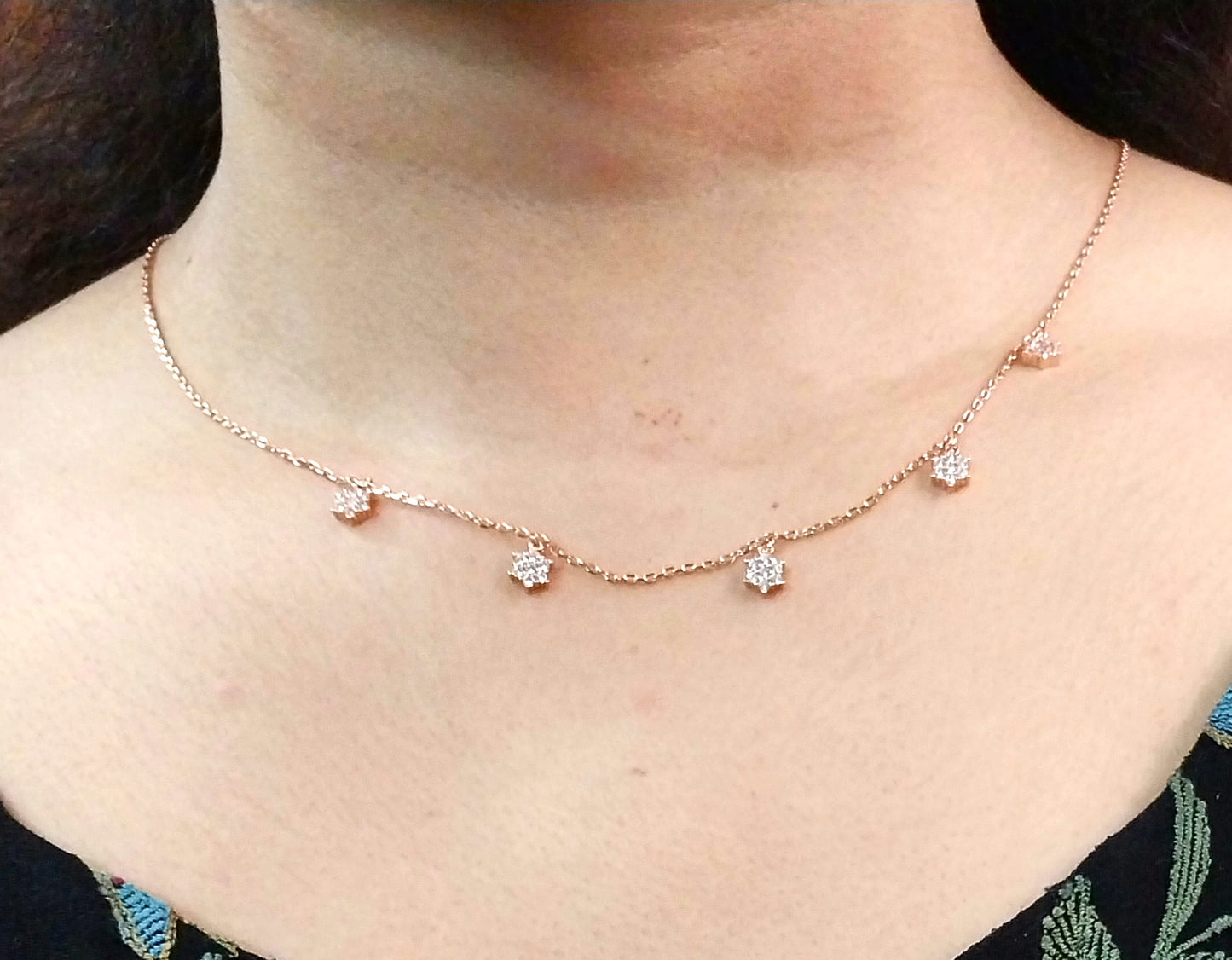 92.5 silver rose gold zircon necklace | Allure Trinkets