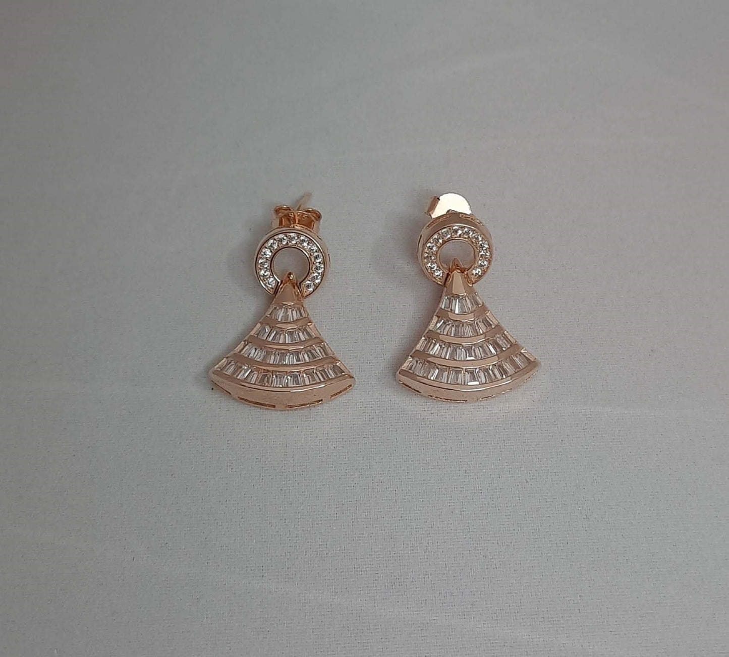 92.5 silver rose gold earrings