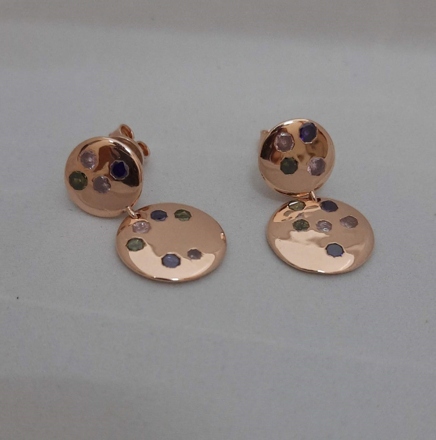 92.5 silver rainbow rose gold earings | Allure Trinkets