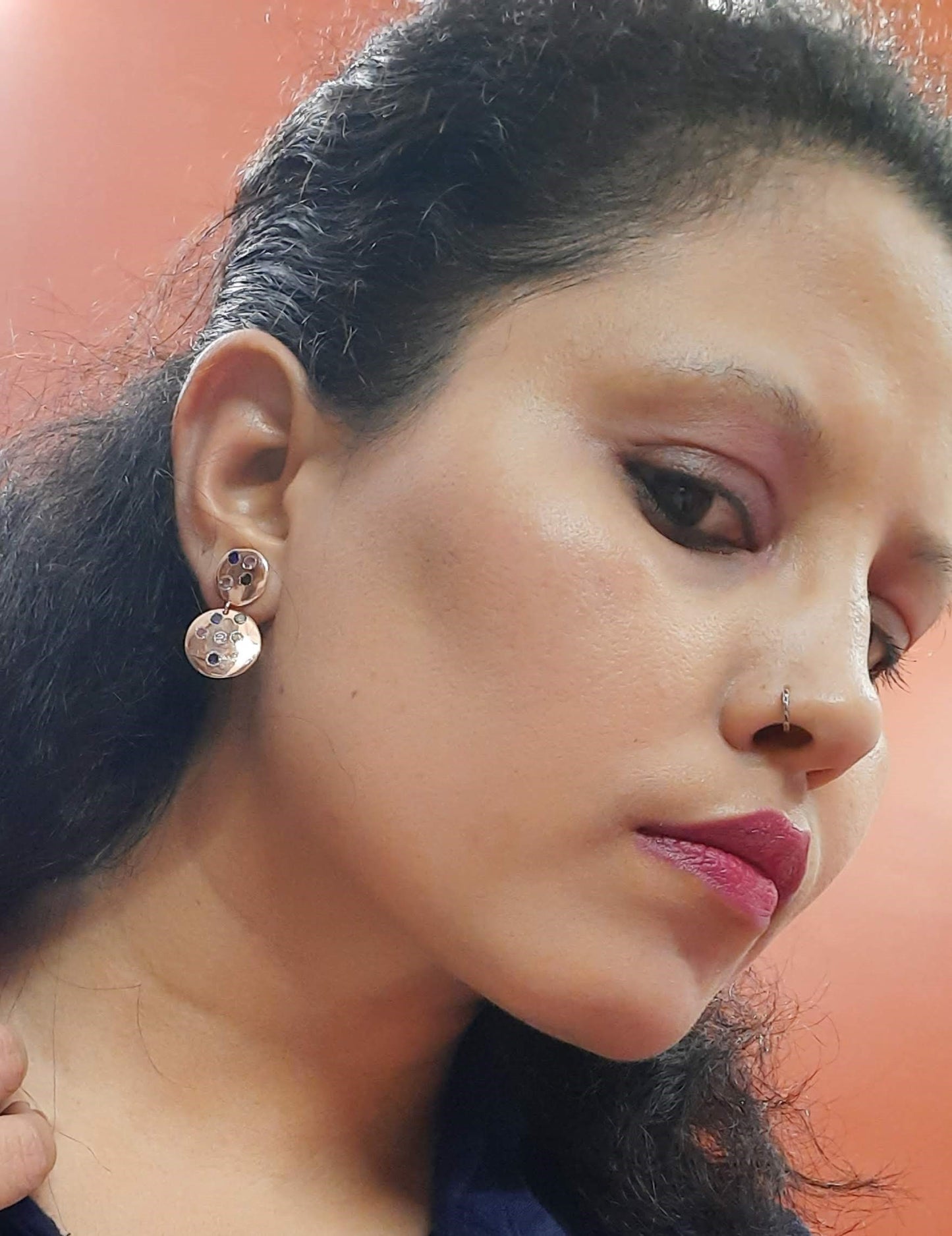 92.5 silver rose gold earings | Allure Trinkets