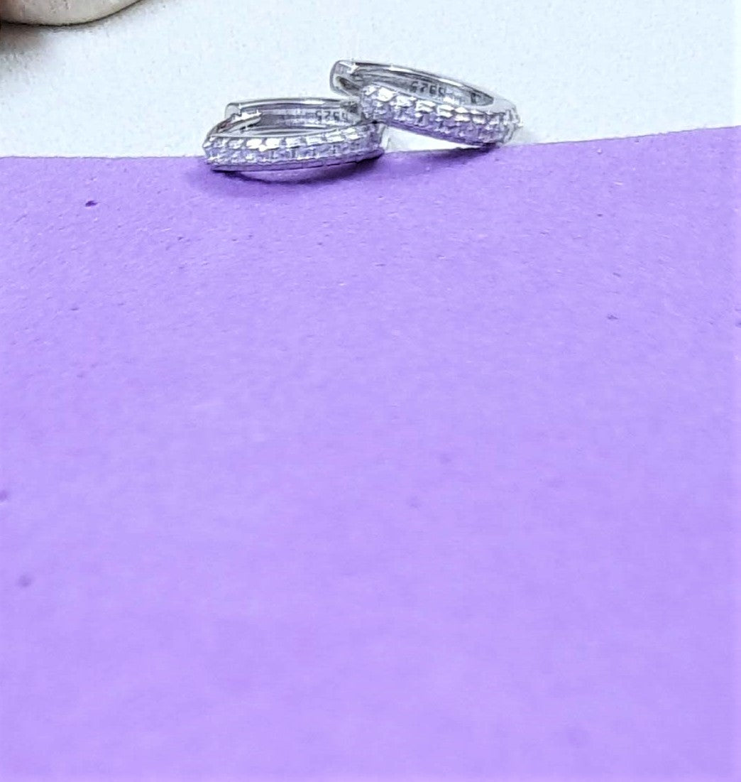 92.5 silver zircon hoops earrings | Allure Trinkets