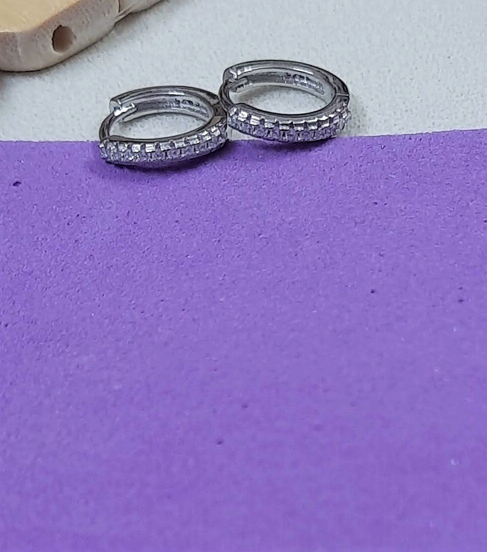 92.5 silver zircon hoops earrings | Allure Trinkets