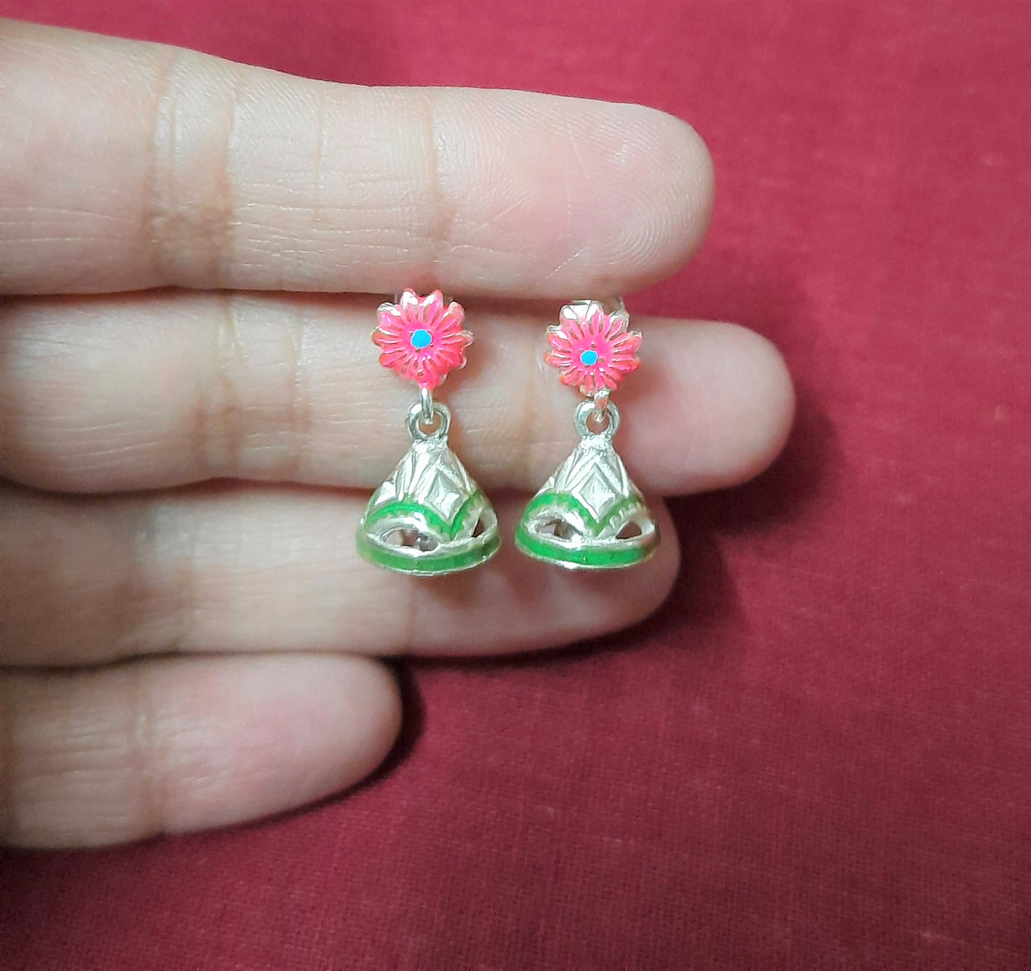 92.5 silver jhumki earrings