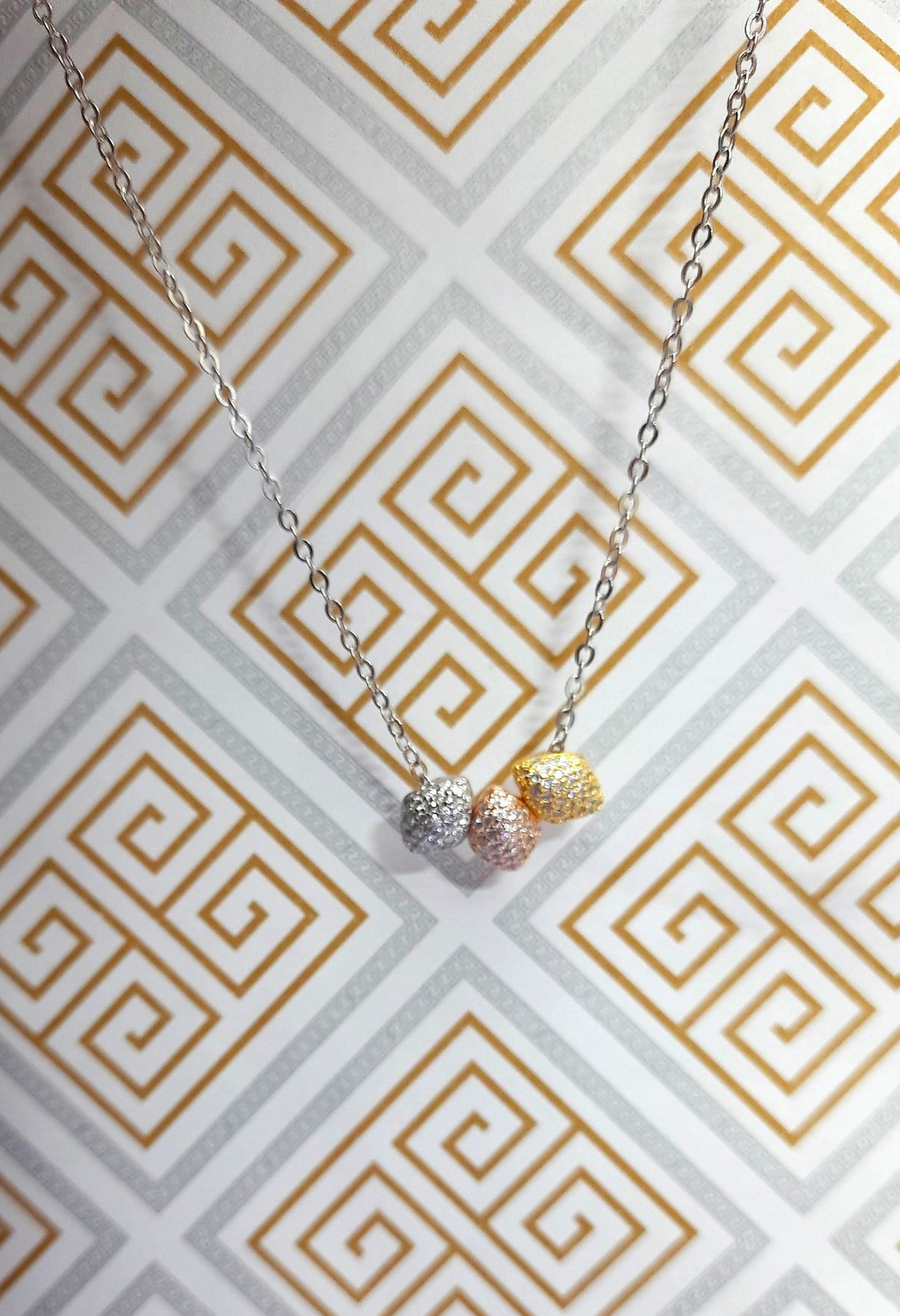 92.5 silver zircon pendant chain