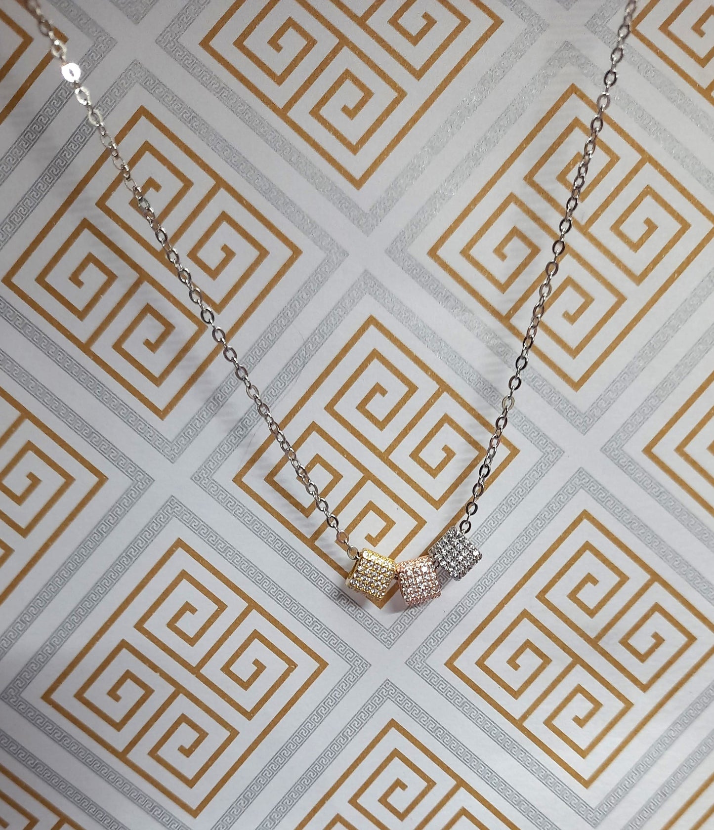 92.5 silver zircon pendant chain