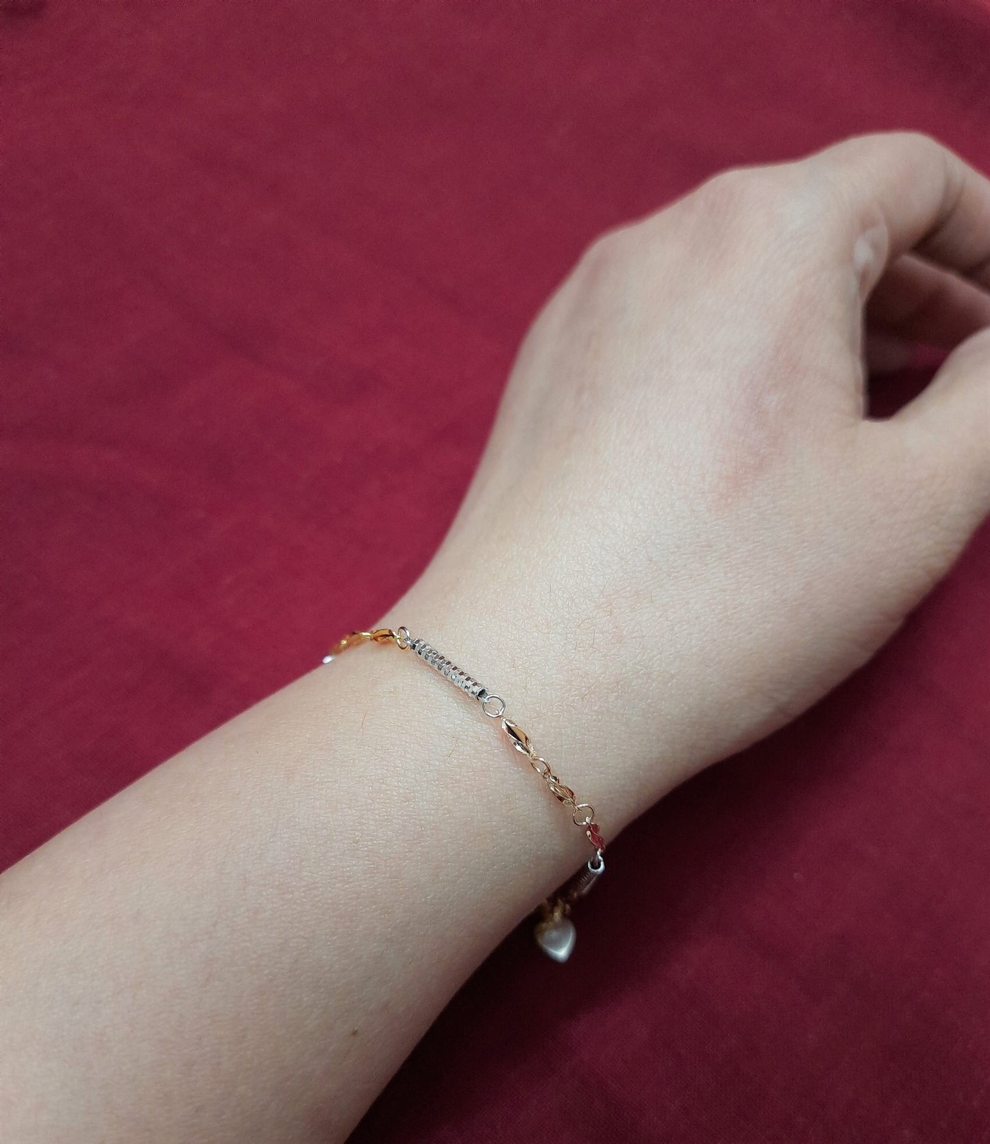 92.5 silver rosegold golden bracelet