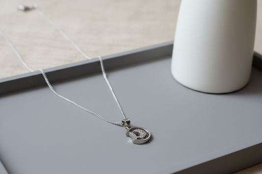 92.5 sterling silver moon pendant necklace | Allure Trinkets
